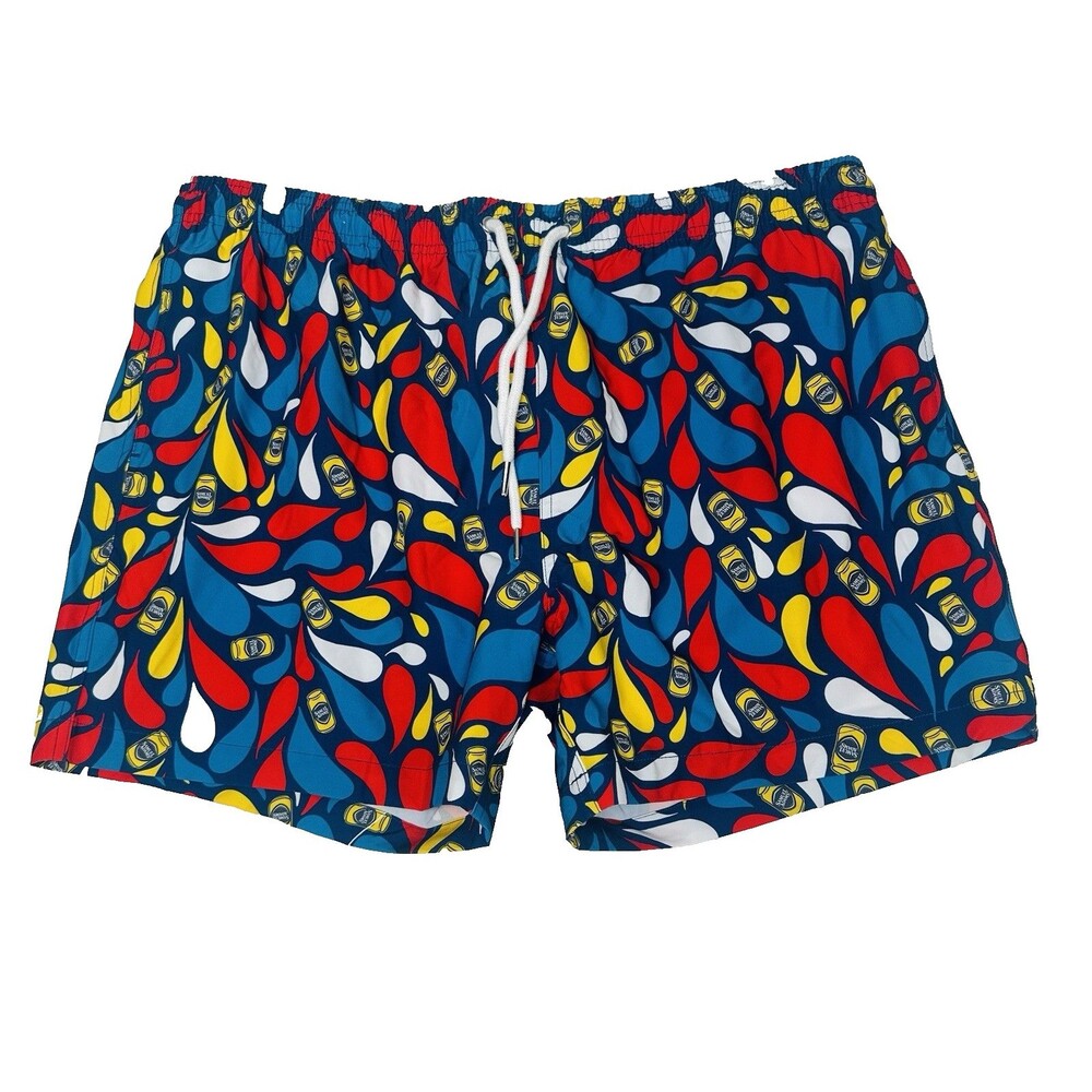 NEW Shinesty Men's Samuel Adams Summer Ale Draw String Swim Trunks Multicolor XL